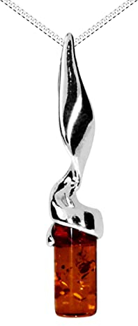 Kette mit Anhänger - Ella - Silber 925/000 - Bernstein