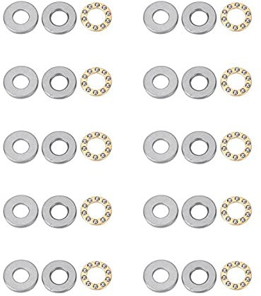 10 STÜCKE Axialkugellager Lager Stahl Axial Nadellager mit Unterlegscheiben für die Installation und Wartung von Maschinen zur Herstellung von Maschinen(2)