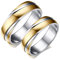 ANAZOZ Eheringe Paarpreis Edelstahl 6mm Twisted Bicolor Poliert Ringe Trauringe Damen Ringe Herren Ringe Gold mit Kostenlos Gravur Frau gr.49 und Mann gr.65
