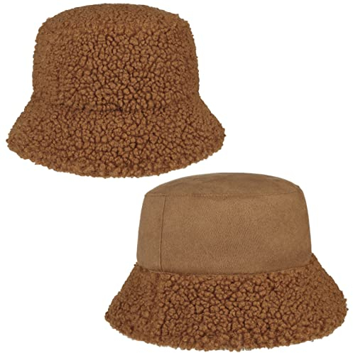 Seeberger Teddy Fur Wendehut Bucket Hat Fischerhut Kunstfellhut Damenhut Stoffhut (One Size - braun)