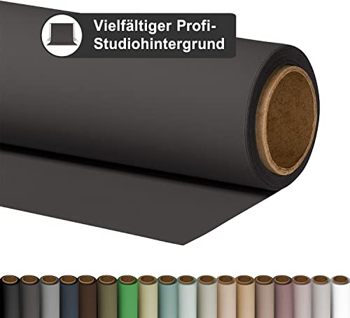 Walimex pro Fotohintergrund Carbon Grau aus Karton 2,72x10m I Fotohintergrund Rolle für den professionellen Fotostudio Einsatz I Ideal für Produktfotografie I reflexfrei, strapazierfähig & zum Rollen