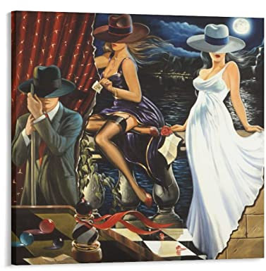 Surrealismus-Poster The Move, modernes Ölgemälde, Poster, Foto, Kunst, Gemälde, Leinwand, Poster, Zuhause, moderne Dekoration, Poster, 40 x 40 cm