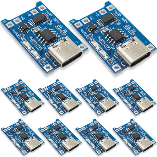 UMTMedia 10pcs TP4056 USB-C Type-C 18650 5V 1A Lithium Battery Board Charger Module