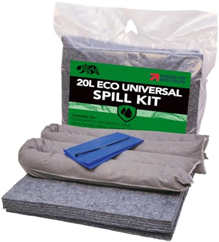 BearTOOLS Eco Spill Control Kit 20L Spills | Environmentally Friendly | 85% Recycled Natural Fibres | Reduce Carbon Footprint | Sustainable Absorbent Solution | UK Made Oils, Fuels