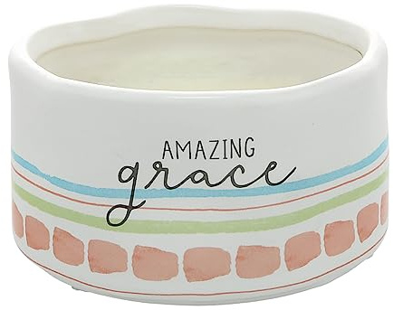 Pavilion Gift Company - Amazing Grace - 8 Ounce Surprise Hidden Message Natural Soy Wax Candle Jasmine Scented, 1 Count, 4.5 x 4.5 x 2.75-Inches