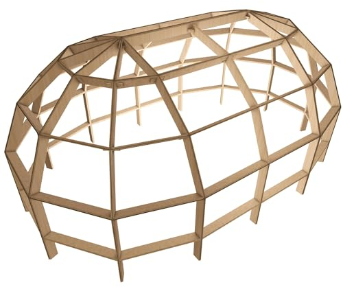Kombodom Bausatz Gartenhaus, Tiny House, Holzhaus/Long Dome 19m² (1 Etage) Braun Bausatz mit Allen Einzelteilen, Innen- & Außen individuell gestaltbar