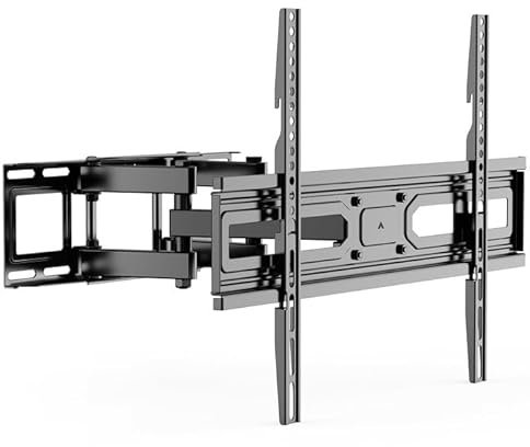 WALI TV Wall Mount for 32-80 inch Flat Curved TVs, Full Motion Articulating Arm Bracket for LED, LCD, OLED Screens up to 88lbs, 400x400mm Mounting Holes, Black