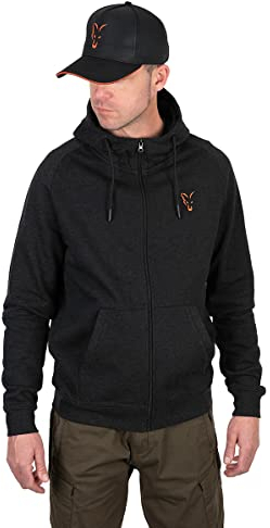 Fox Collection Lw Hoody Black & Orange - Angelpullover, Größe:XL