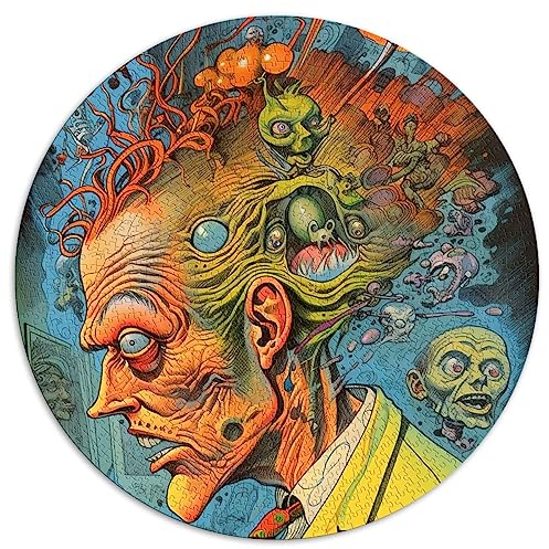 Puzzle für Erwachsene, Dr. Monster, Erwachsene, 1000 Teile, rundes Puzzle, tolles Geschenk (67,5 x 67,5), 1000 Teile