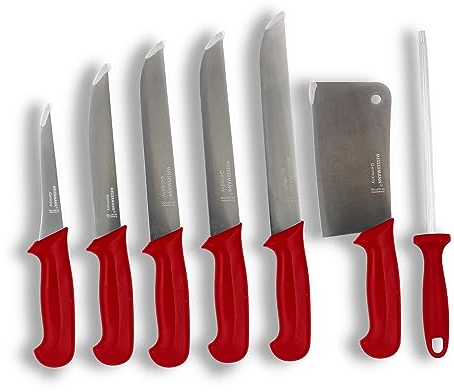 Metzgermesser 7 Tlg (Rot)
