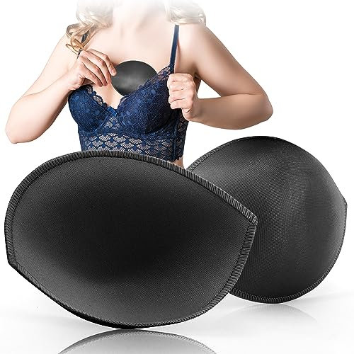 USIT, Coppette Reggiseno Anatomiche Push Up Ovali, Morbide e Traspiranti, Taglia 2, Nero