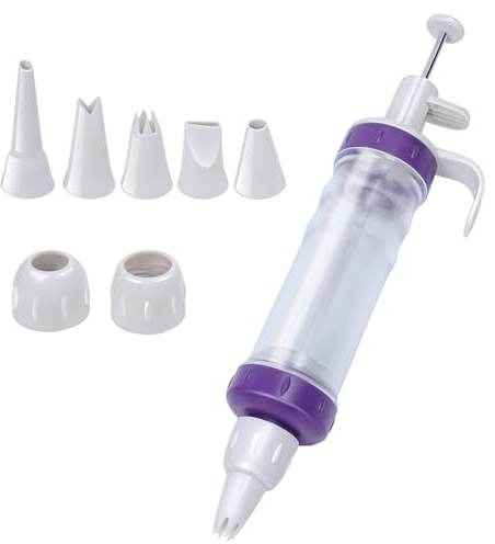 Cake Decorating Pen with 7 Pieces Icing Decoration Tips, Cake Decorating Pen Nozzle Kit Icing Syringe Cookies Piping Syringe for Cream Dessert Decorators