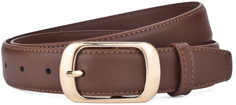 Repaly Gürtel Damen Ledergürtel Braun Jeansgürtel Verstellbarer Taillengürtel 2,8 cm breit Echtledergürtel für Hosen Kleider Kürzbar Belt M 100cm