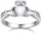Bestyle Claddagh Ring Silber 925 Damen Irish Krone Fingerring Keltische Herz Liebesring Freundschaftsring Verlorbungsring Geschenke für Damen Mädchen, Weißgold, Ringgröße 64