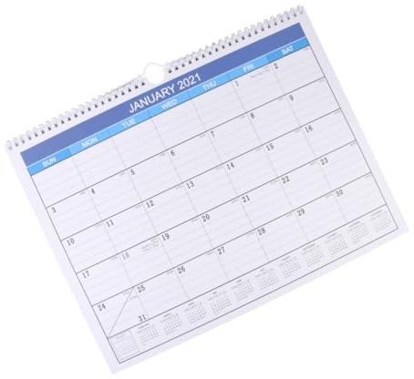 EXCEART Stendig Kalender 1 Stk Kalender monatlicher Wandplaner Agenda 2021 Planer täglich Familienwandplaner hängender Monatsplaner löschbar Foto Papier Desktop-Kalender
