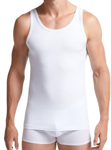 Intimitaly deFonseca - Set 3 Magliette Intime Uomo Cotone Pettinato Girocollo e Scollo V T Shirt Finissima Cuciture Piatte Intimo Maglietta Uomo Nera Bianca e Colorata (3 Canottiere Bianche, M)