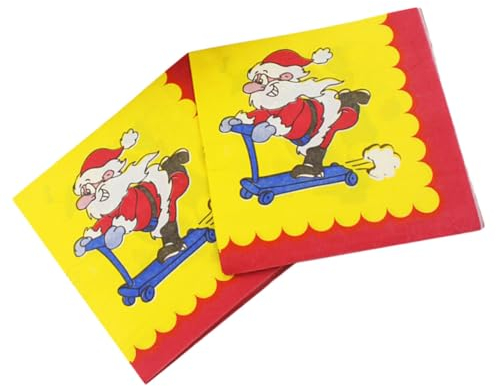HOOTNEE Weihnachtsservietten Mit Motiv Weihnachtliche Papierservietten Für Partydekoration Saugfähige Dinner-napkins Mit Santa-muster Pro Packung Festliche Tischdekoration