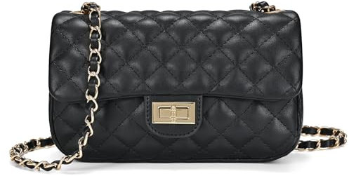 GAYI URBAN Gesteppte Crossbody-Taschen für Damen, kleine weiche Schulterhandtaschen, Mini-Clutch aus veganem Leder, Schwarz