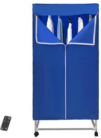 Sèche-linge électrique, 1500 W, portable, avec minuterie (0 à 240 min) sans télécommande, design double couche pour appartement, maison, voyage