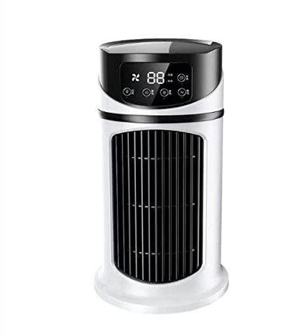 Phyachelo Climatiseur Portatif Maison Mini Refroidisseur d'air Climatiseur Portatif pour Bureau 6 Vitesses Vent Noir Blanc