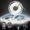 Aclorol COB LED Streifen 5M Kaltweiß 6000K Flexibel LED Band Selbstklebend 12V Dimmbar Streifen Licht mit Fernbedienung Hohe Dichte light CRI>85 320LEDs/M für Unterbau TV Garderobe Beleuchtung