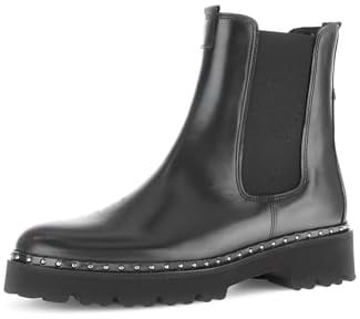 Gabor Damen Chelsea Boots, Frauen Stiefeletten,Schlupfstiefel,Stiefel,Bootee,Booties,halbstiefel,Kurzstiefel,schwarz(Altsilber),36 EU / 3.5 UK