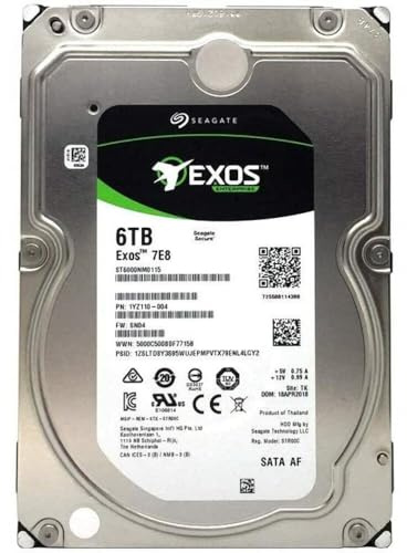 ST6000NM0115 3.5-Inch HDD 6TB 7200 RPM 512e SATA 6Gb/s 256MB Cache Internal Hard Drive