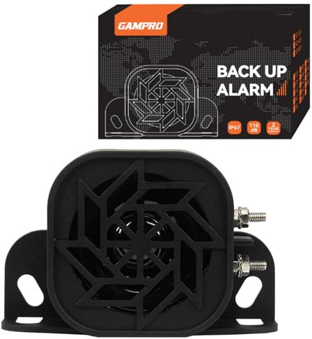 GAMPRO 735 Auto-Rückfahralarm, 110 dB, 12 V–48 V, IP67, wasserdicht, staubdicht, Rückfahralarm mit superlautem Piepton für LKW, Lieferwagen, Gabelstapler, PKW, LKW, landwirtschaftliche Fahrzeuge