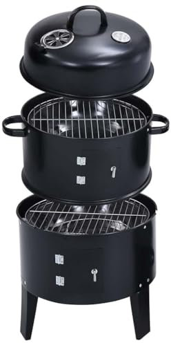 Home & Garden - 3-in-1 Holzkohle-Smoker BBQ Grill 40x80 cm - Möbelwahl