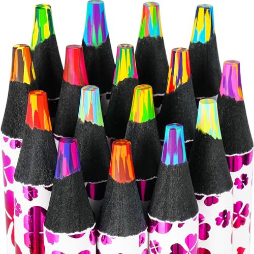 nsxsu Adventskalender Füllung, 16 Farben Regenbogenstift für Kinder Erwachsene, Jumbo Mehrfarbige Buntstifte für Kunst, Zeichnen, Färben, Skizzieren, Mitgebsel Kindergeburtstag, Kleine Geschenke