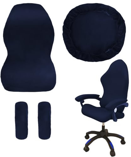 Juego de 4 Fundas para Silla de Videojuegos con reposabrazos/Respaldo de Silla, Funda para Silla de Oficina, Antideslizante, extraíble, Lavable, Buena Elasticidad, para sillas de Juegos, sillas de