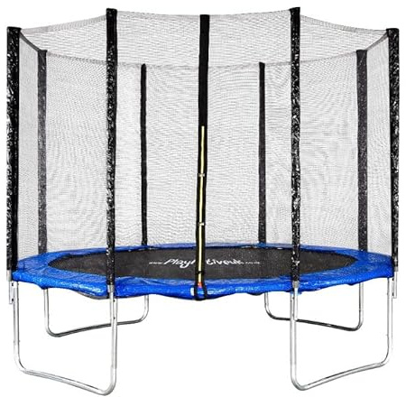 6FT / 8FT / 10FT / 12FT / 14FT / 16FT Trampoline With Enclosure For Kids & Adults, Including FREE Ladder, Weatherproof Cover & Shoe Bag - 3 Colours To Choose From Pink - Blue - Green