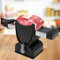 KTCINA Fresh Meat Slicer Cleaver, Stainless Steel Manual Fresh Meat Cutter 2-4 mm Adjustable Thickness Pork Cutter Food Slicer with Sharpener and Brush for Beef Pork Kitchen(Black)