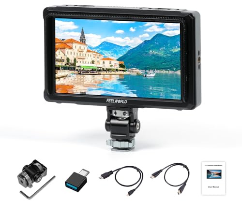 FEELWORLD FW568PRO 6 Camera Field Monitor 1200nit High Bright 4K HDMI | 3D LUT, Focus Peaking Assist and Full Waveform tools with 1920×1080 HD display. Ideal for DSLR cameras and video production