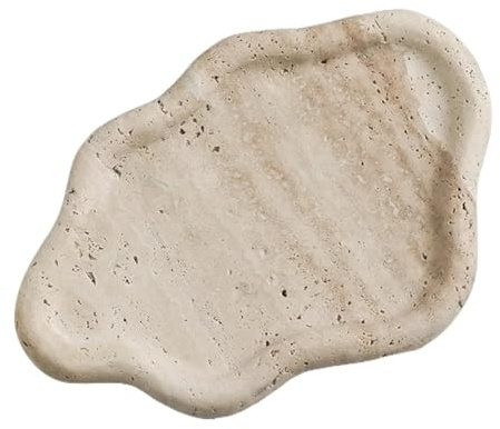 Trinket Dish Travertine Stone Jewelry Display Necklace Earring Cosmetics Storage Tray Perfume Dish Reed Diffuser Aromatherapy Holder Plate