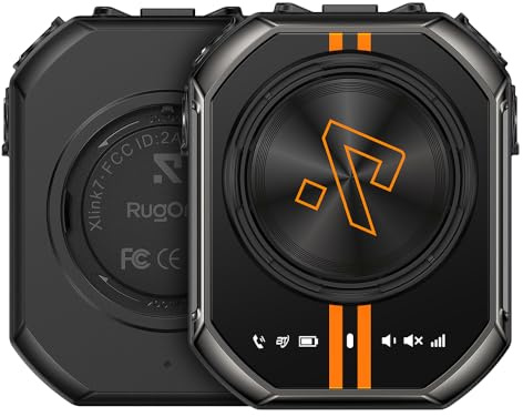 Walkie-Talkie RugOne Xlink 7 4G LTE (con scheda SIM) IP69K, riduzione intelligente del rumore AI, PTT ricaricabile, walkie-talkie sportivo, torcia, GPS, pacchetto di 1 anno incluso Nero