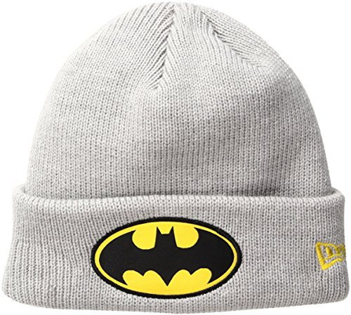 New Era Cap Herren Batman Heather Grau Cuff Knit Beanie, Einheitsgröße, Grau meliert