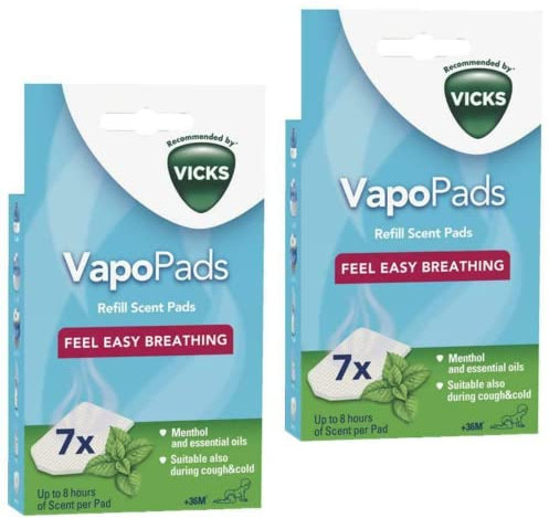2 x Vicks Comforting Soothing Menthol VapoPads 2 Packs of 7 = 14 Pads *OMM TM*
