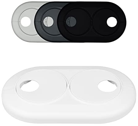 FUX 5 STÜCK Doppel Heizungsrohr Rosette, Rohrabstand variabel, Loch-Ø: 15mm - 28mm, Rohrabdeckung, Verkleidung, Heizkörper Rosetten, Abdeckungen Heizungsrohr (22mm, weiß RAL 9016)