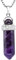KYEYGWO Heilstein Punkt Anhänger Halskette für Damen und Herren, Hexagon Versilbertes Reiki Chakra Poliertes Steinpendel für Unisex, Amethyst Perlen mit Hexagon