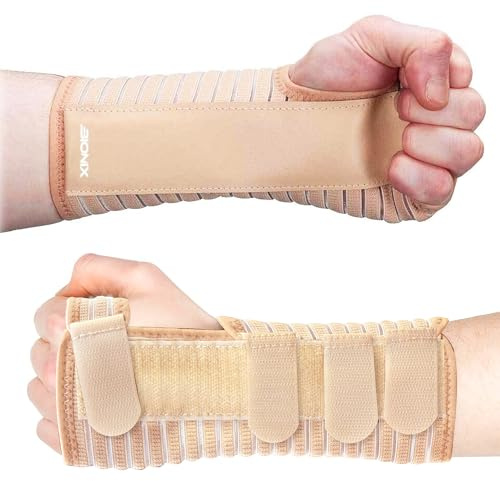 BIONIX Handgelenkbandage, verstellbar, atmungsaktiv, Karpaltunnel, Handgelenkschiene für Damen und Herren, Handgelenkbandage mit Metallschiene, Gelenkschmerzen & Arthritis (links, M)