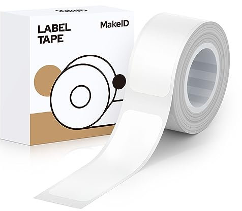Makeid Kompatibel Etikettenband Hitzebeständig Selbstklebend als Ersatz für Makeid L1/Q1/E1 Weiß Lücke 12mm x35 mm
