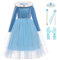 KANDEMY Mädchen Prinzessin Elsa Kostüm Eiskönigin Kleid mit Umhang Prinzessinnen Elsa Kleider Kinder Geburtstag Karneval Fasching Kostüme Cosplay Verkleidung Party Blau-K35 110
