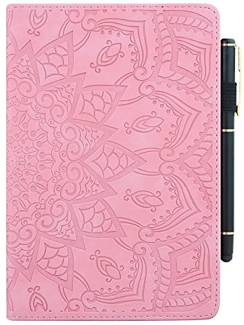 JZ Copertura per Samsung Galaxy Tab S7+ 12.4 T970 T976B / S7 Lite 2021/ S7 FE Similpelle Cavalletto Tablet Custodia con retro in morbida pelle Supporto pieghevole (senza penna) -Rosa