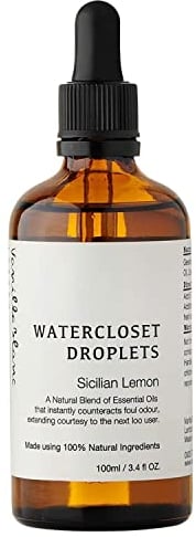 Vanilla Blanc Water Closet Droplets, Essential Oils For Toliet Odours, Poo Drops for Toilets (Sicilian Lemon)