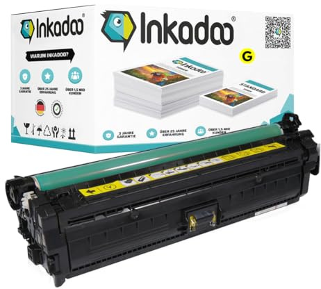 Inkadoo Toner f r HP CE742A / 307A Gelb Kompatibel Color Laserjet CP 5225 XH Color Laserjet CP 5225 DN Tonerkartusche, Tonerpatronen, Drucker Toner