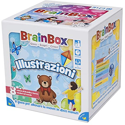 Asmodee - BrainBox: Illustrationen - Spiel zum Lernen und Trainieren des Geistes, 1+ Spieler, 4+ Jahre, Italienische Ausgabe