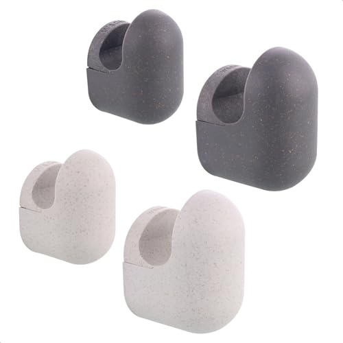 WAGNER - hooks4home - Design-Wandhaken PILL 4tlg. Set - 50 x 30 x 35 mm & 75 x 55 x 45 mm, hochwertiger Kunststoff, hellgrau/dunkelgrau - Made in DE - 17041124