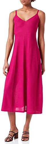 Morgan Robe pull midi évasée à bretelles fines Rose