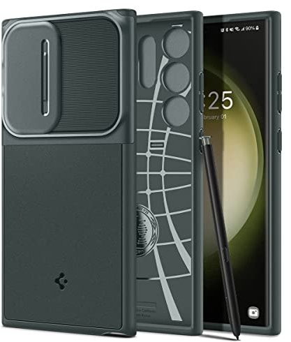 Spigen Optik Armor Hülle Kompatibel mit Samsung Galaxy S23 Ultra 5G -Grün